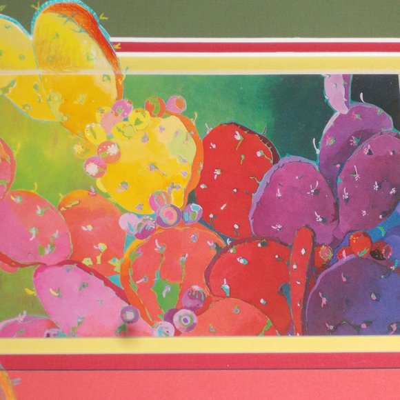 Multicolor cactus print, matted approximately 9 1/4"x7.5" - Picture 6 of 6